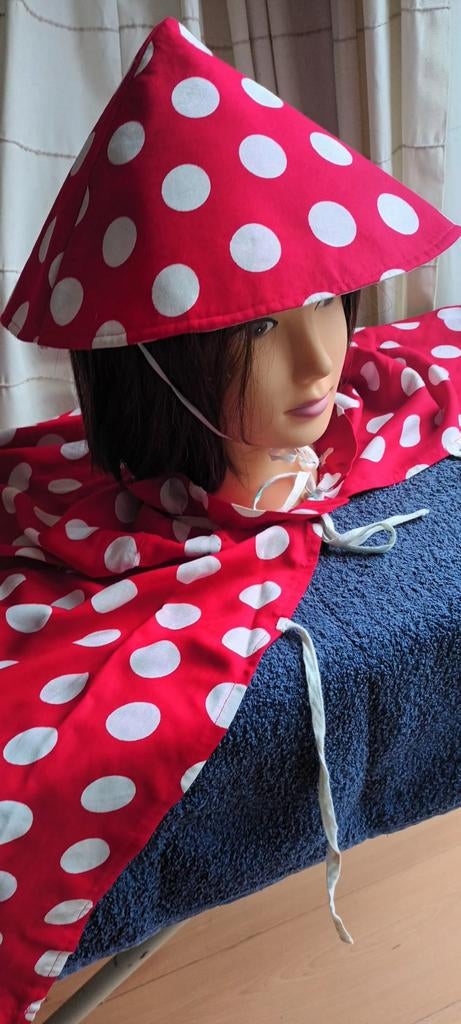 Verkleden. Paddenstoel pakje. Muts en cape, Kinderen en Baby's, Carnavalskleding en Verkleedspullen, Jongen of Meisje, 104 of kleiner