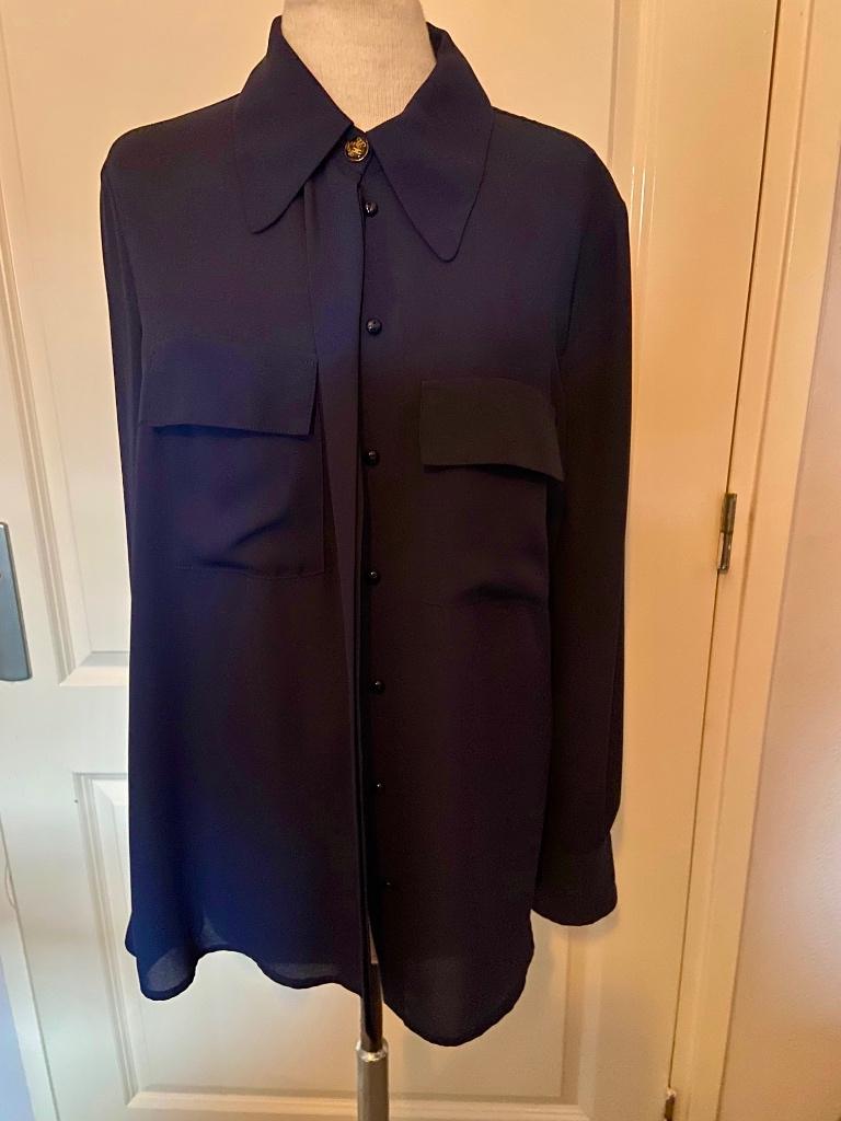 Elisabetta Franchi blouse donkerblauw, Maat 38/40 (M), Zo goed als nieuw, Elisabetta Franchi, Verzenden