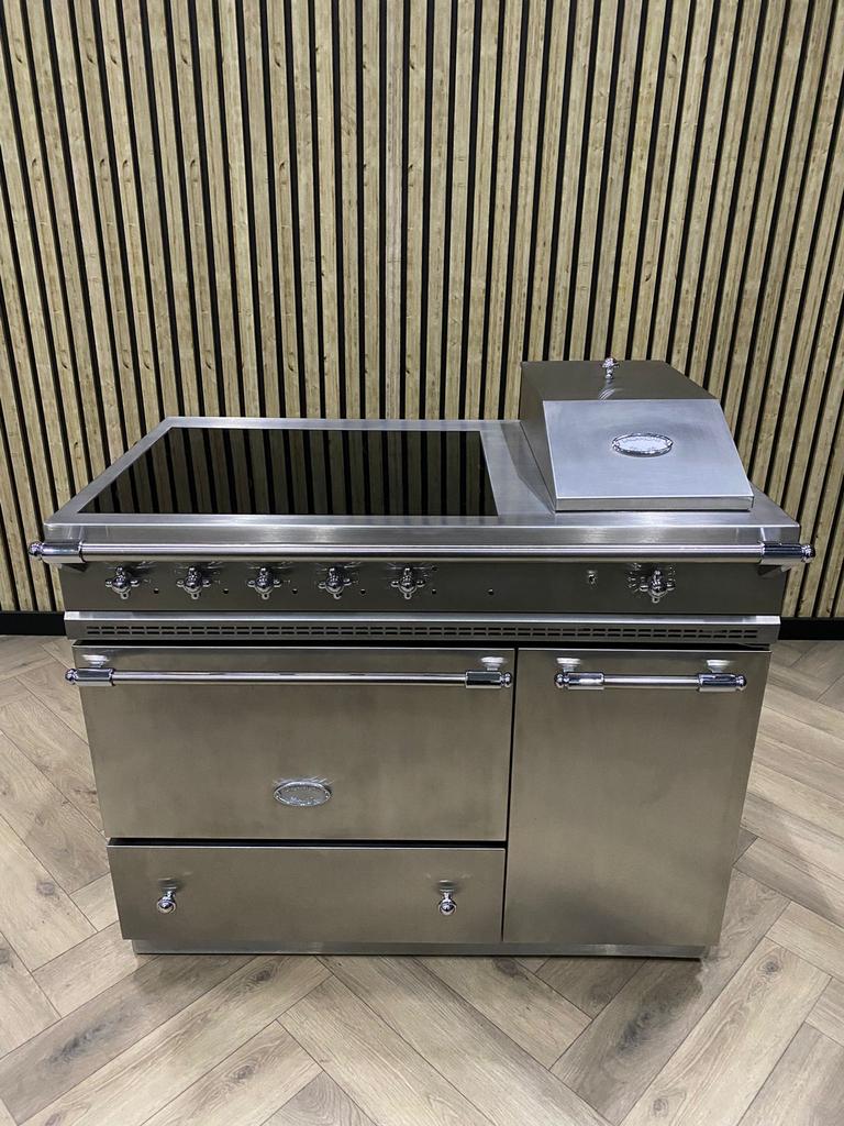 Prachtige Lacanche Inox Blinkend Chroom Keramisch + Friteuse, 60 cm of meer, Keramisch, Zo goed als nieuw, Vrijstaand