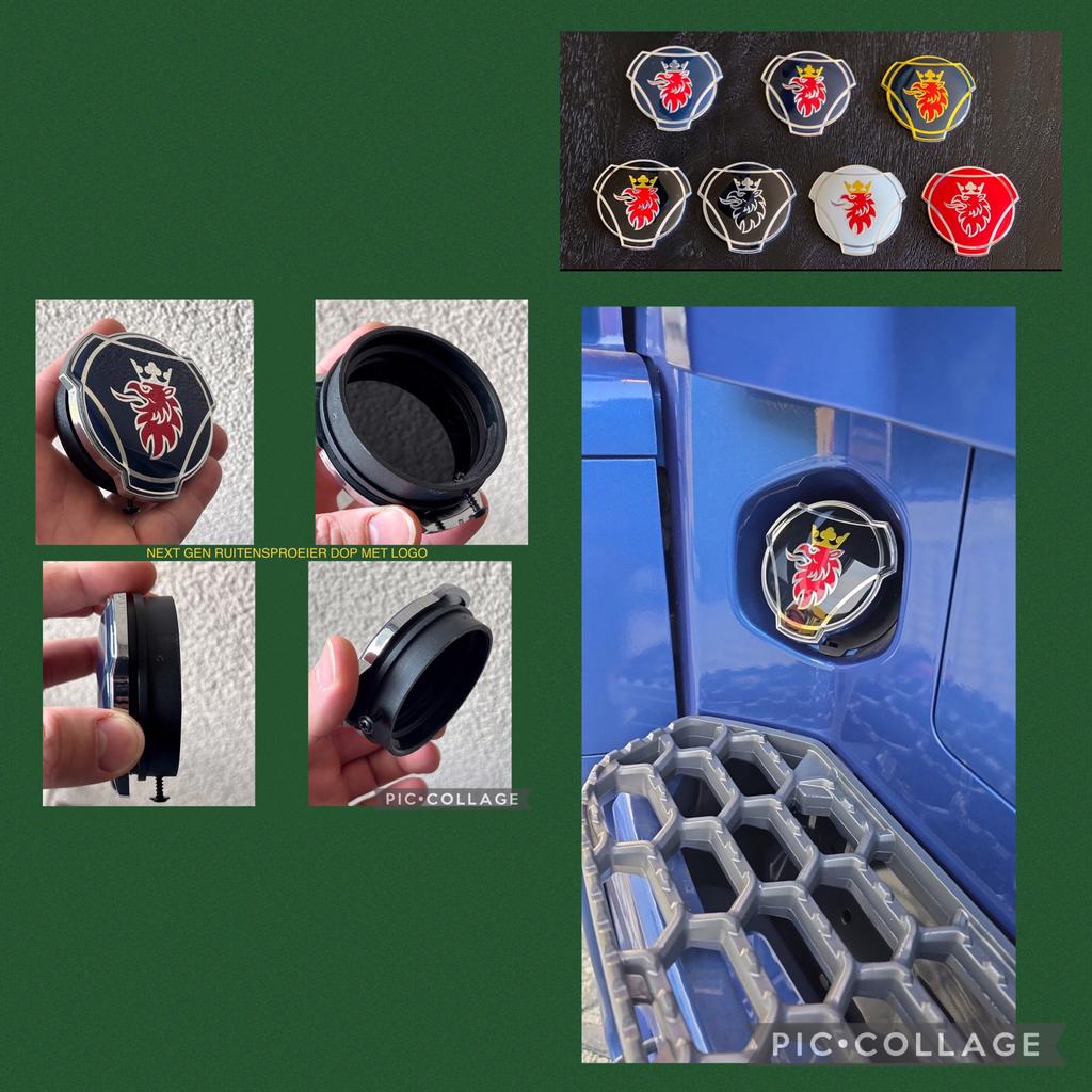Scania ruitensproeier doppen met logo/embleem, Auto-onderdelen, Ophalen of Verzenden, Nieuw, Scania