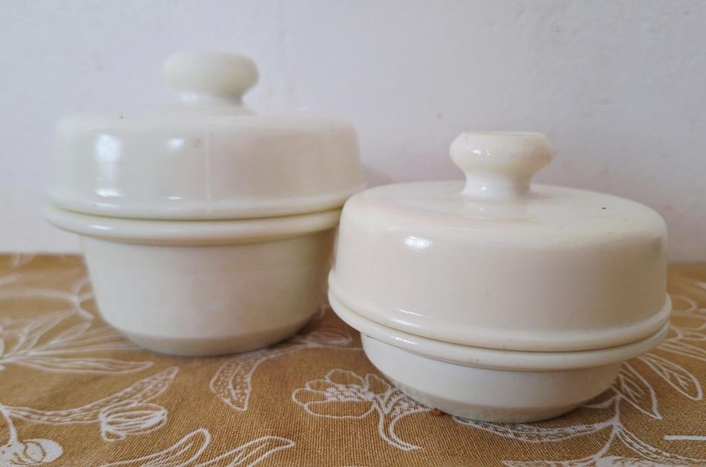 Vintage Opaline Terrines - Set van 2, Ophalen of Verzenden