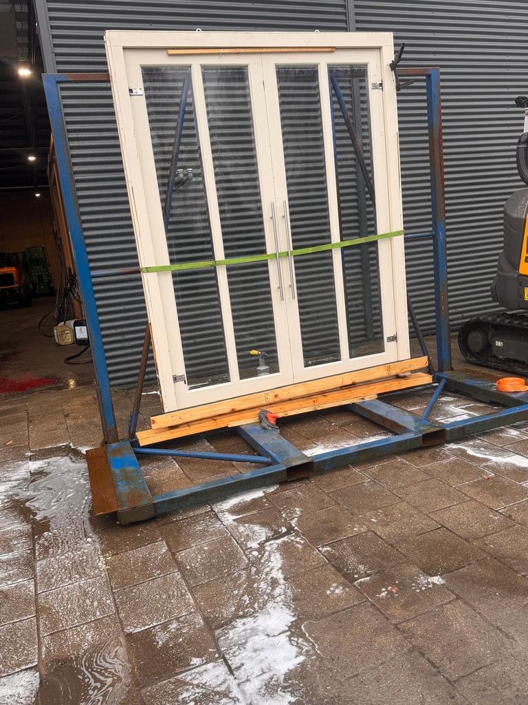 openslaande deuren hardhouten kozijnen 204x258, Doe-het-zelf en Verbouw, Kozijnen en Schuifpuien, Ophalen, Gebruikt, Hout, Overige typen