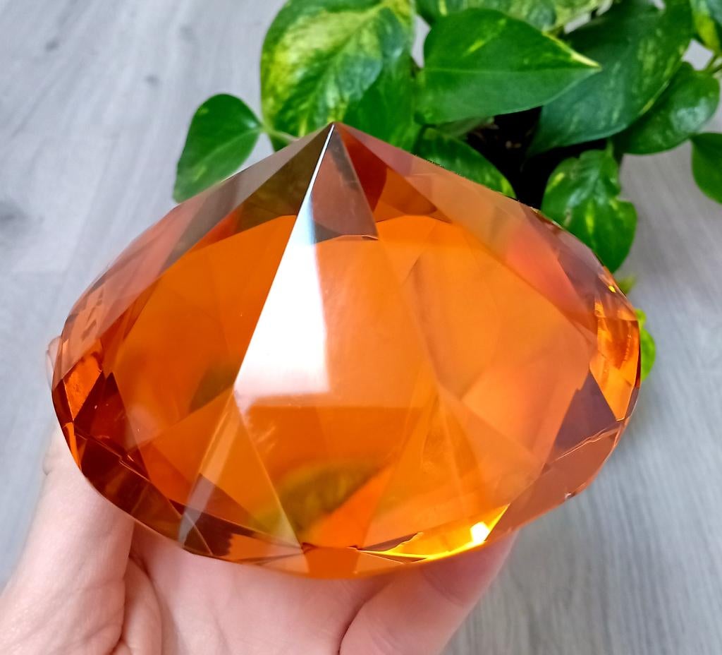 glas diamant presse papier, Antiek en Kunst, Ophalen of Verzenden