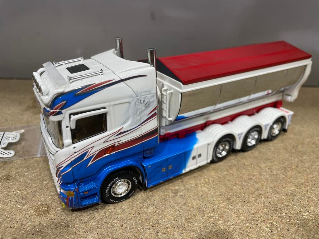 TEKNO SCANIA VD BRODDE LBC AFZET BAK, Hobby en Vrije tijd, Modelauto's | 1:50, Ophalen of Verzenden, Zo goed als nieuw, Bus of Vrachtwagen