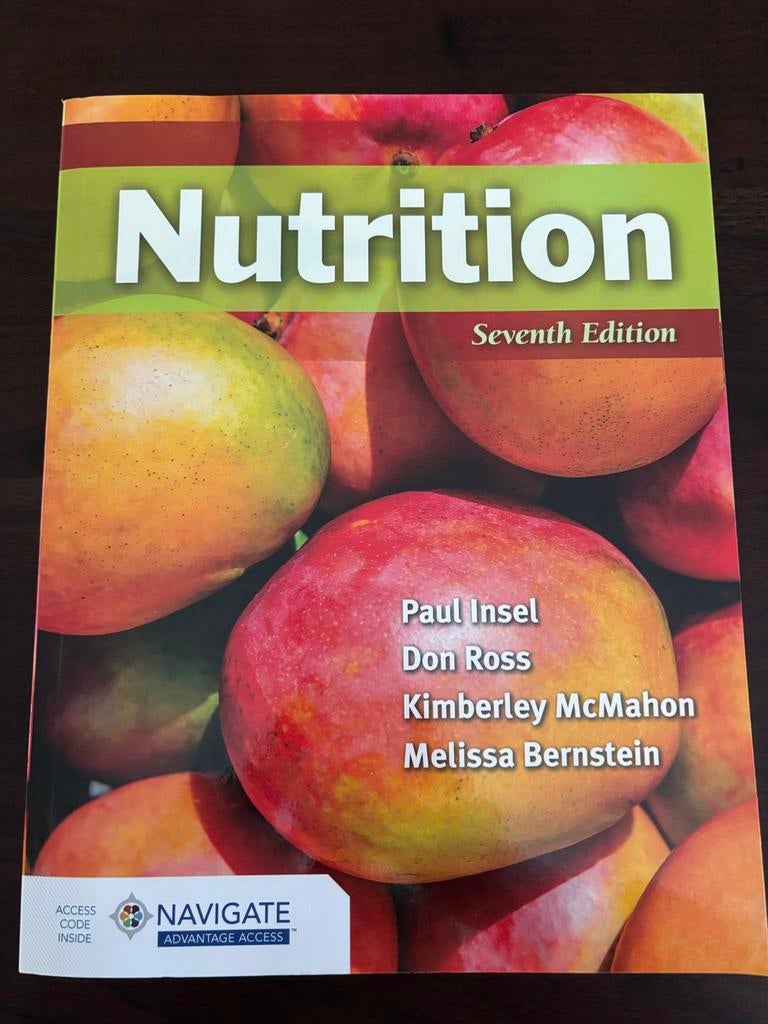 Nutrition, 7th ed. - Insel/Ross/McMahon/Bernstein, Ophalen of Verzenden, Beta, Zo goed als nieuw, HBO