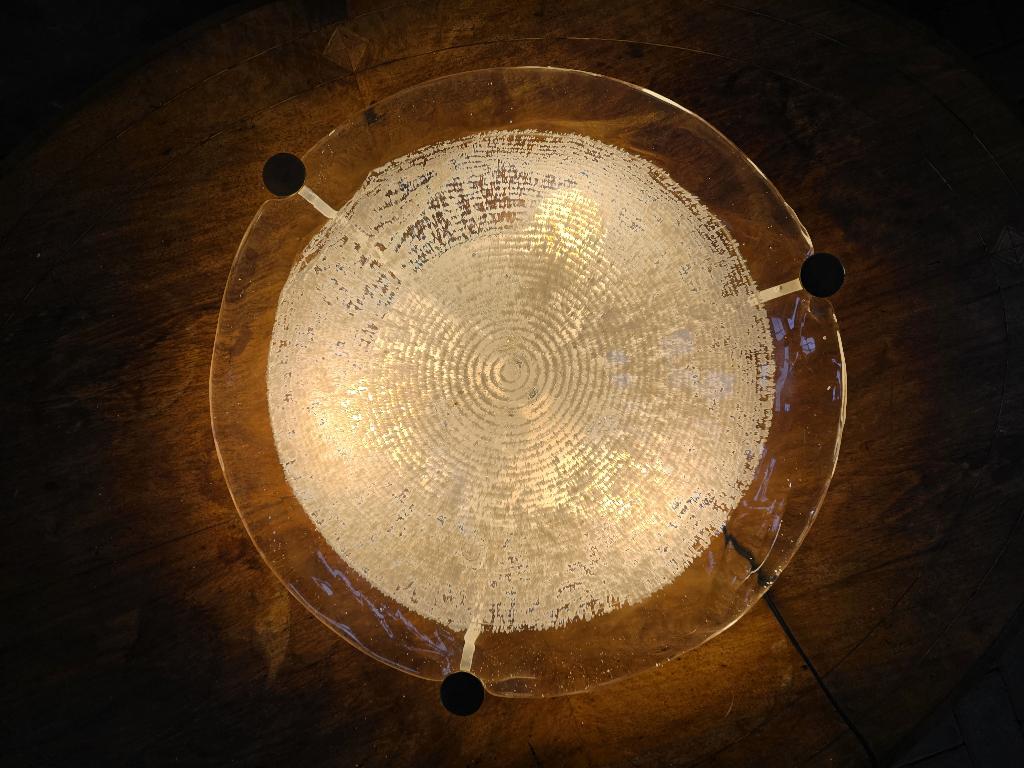 Jaren 70 Kalmar Design Plafond Lamp Wit Vintage Plafonniere, Ophalen of Verzenden, Gebruikt, Glas, Vintage Retro Space Age Mid Century Design