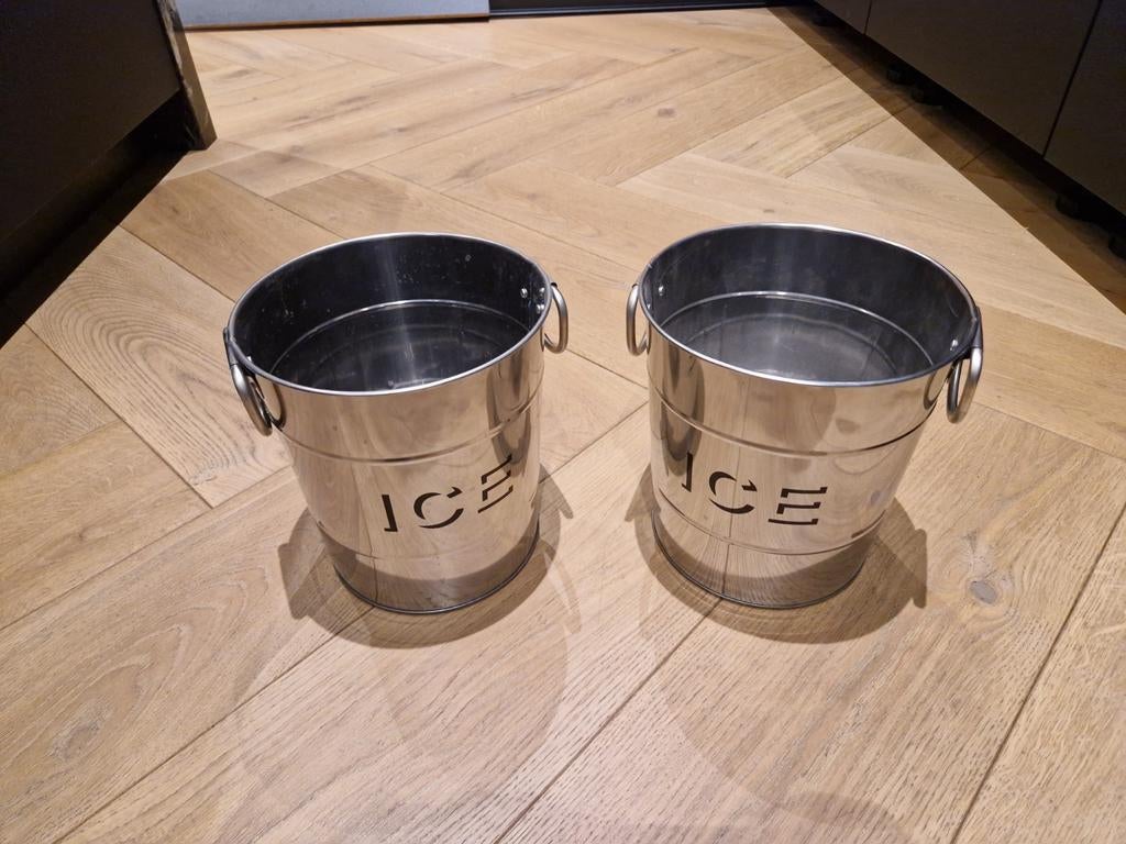 Twee vintage ijs emmers, Ophalen, Gebruikt