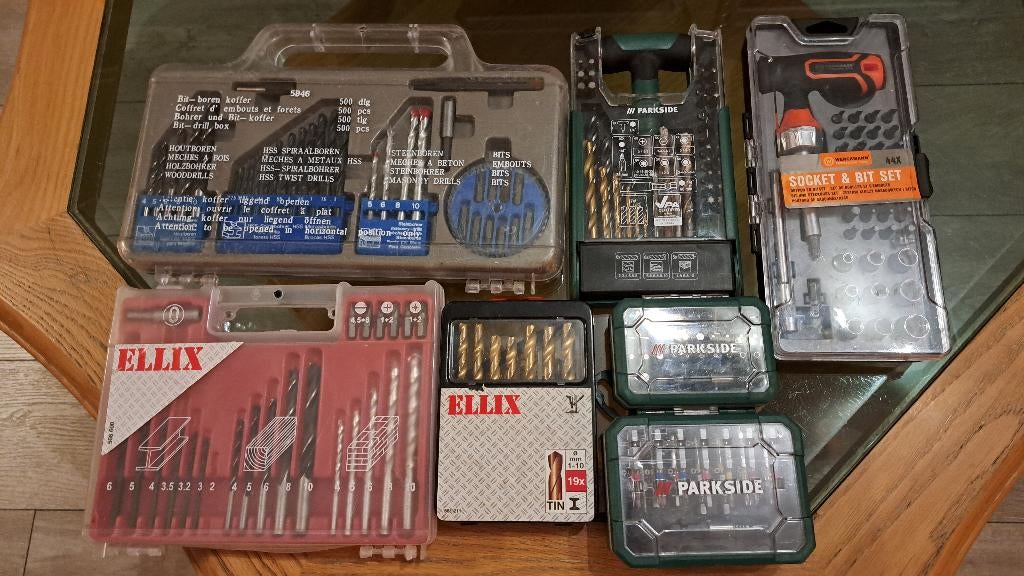 7 Boor dop en bitjes sets, Ophalen, Gebruikt