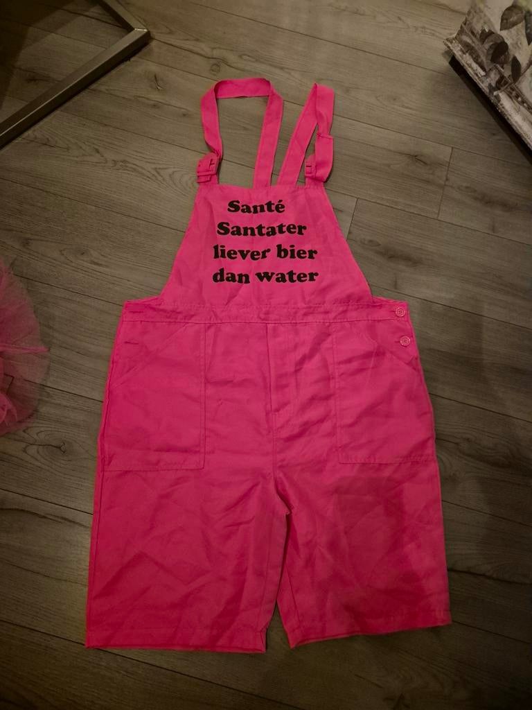 Roze tuinbroek carnaval feest, Maat 38/40 (M), Carnaval, Ophalen of Verzenden, Onbekend