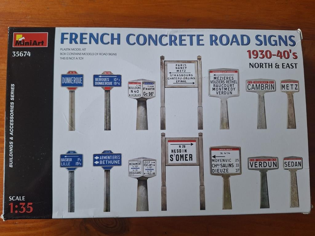 French Concrete Road Signs/ WW2/ 1:35/Miniart., Ophalen, 1:35 tot 1:50