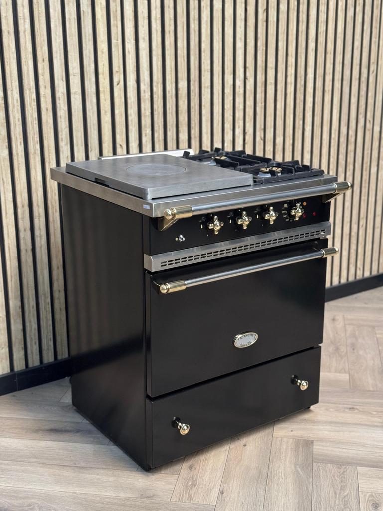 Prachtige Lacanche Zwart 70cm Gas + coup de feu, 60 cm of meer, Grill, Ophalen of Verzenden, Gas