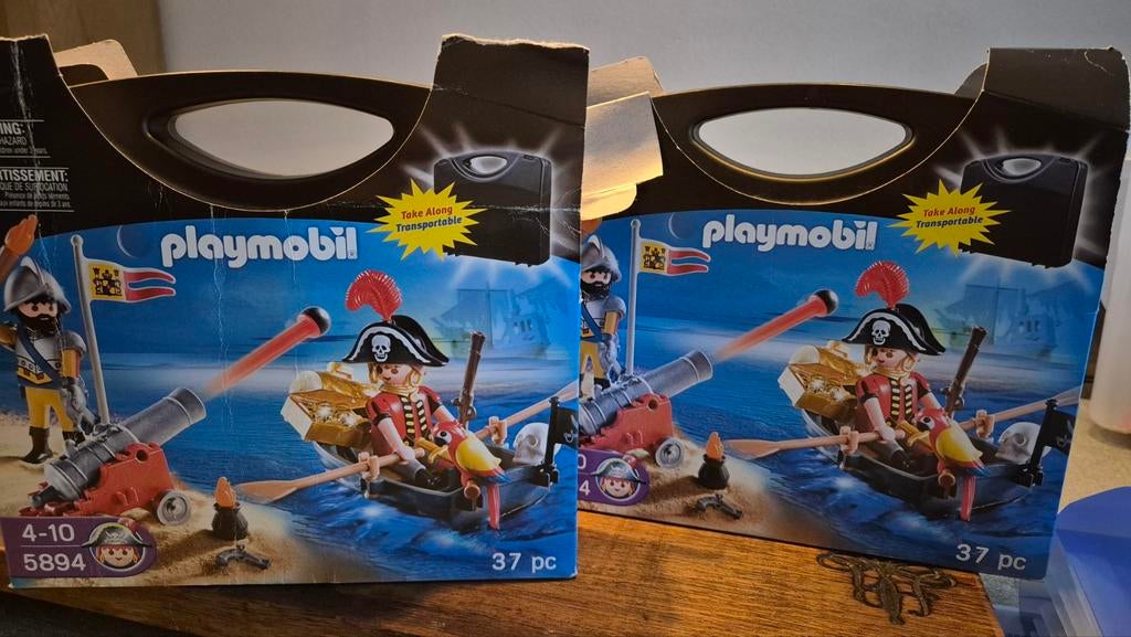 2x Playmobil 5894 Piraten meeneemkoffer, Ophalen, Zo goed als nieuw, Complete set