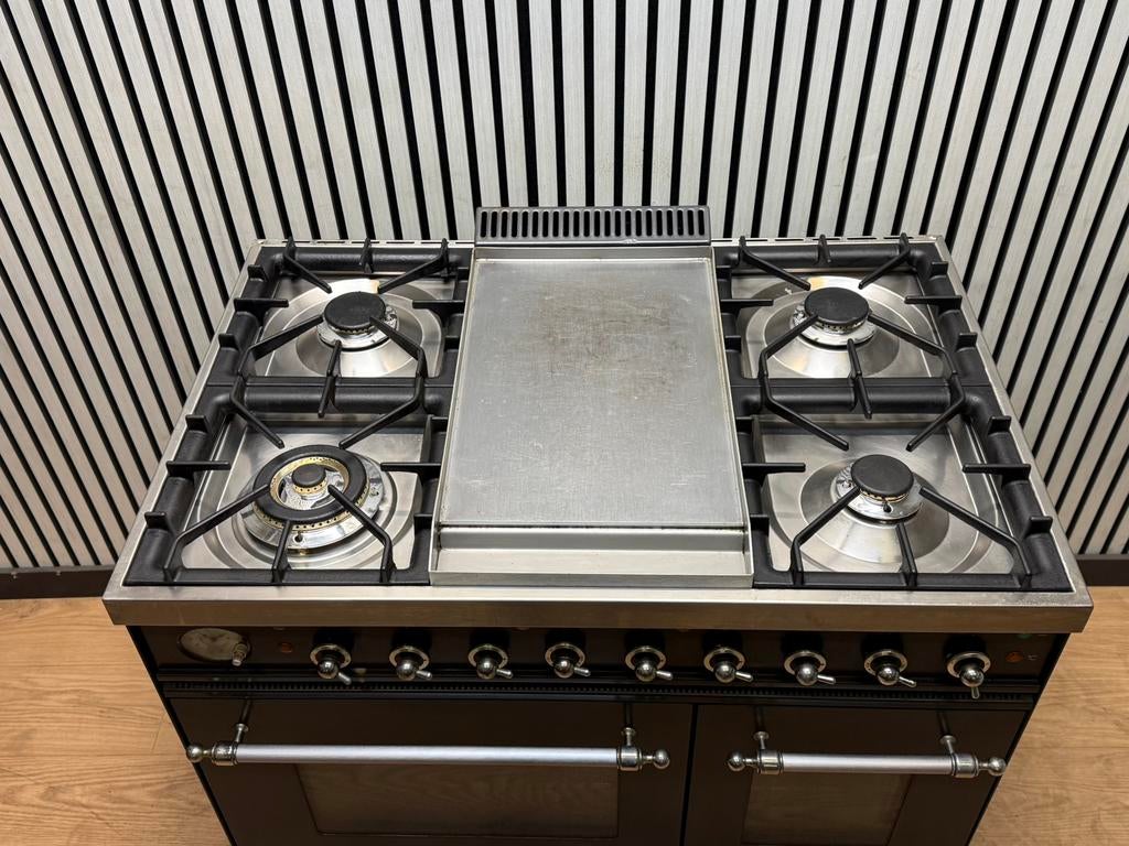 Luxe Boretti Fornuis 5 pits met Frytop & 2 ovens 90 cm, Fornello Esperta, Ophalen of Verzenden, Zo goed als nieuw, Energieklasse A of zuiniger