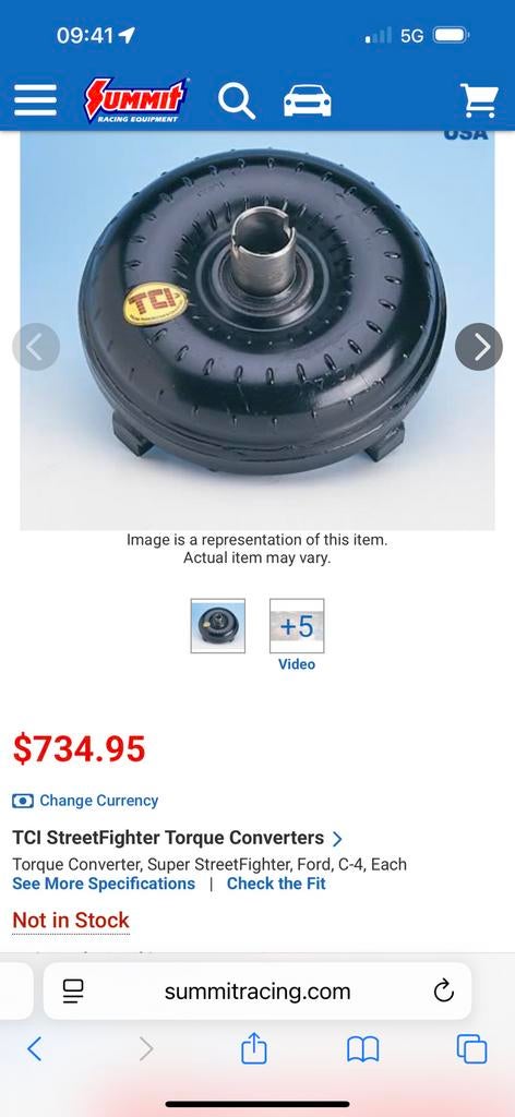 Ford c4 tci stall converter 3-3600 rpm, Gebruikt, Tci, Ophalen of Verzenden, Ford USA