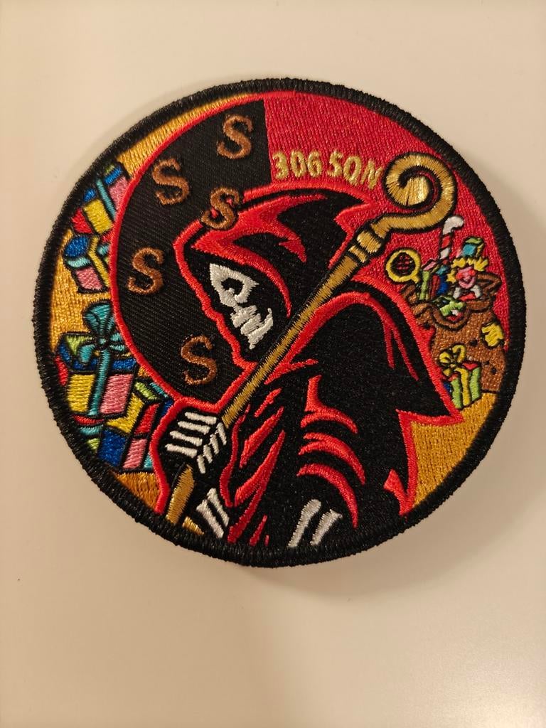306 Squadron Sinterklaas Patch, Verzamelen, Speldjes, Pins en Buttons, Ophalen of Verzenden