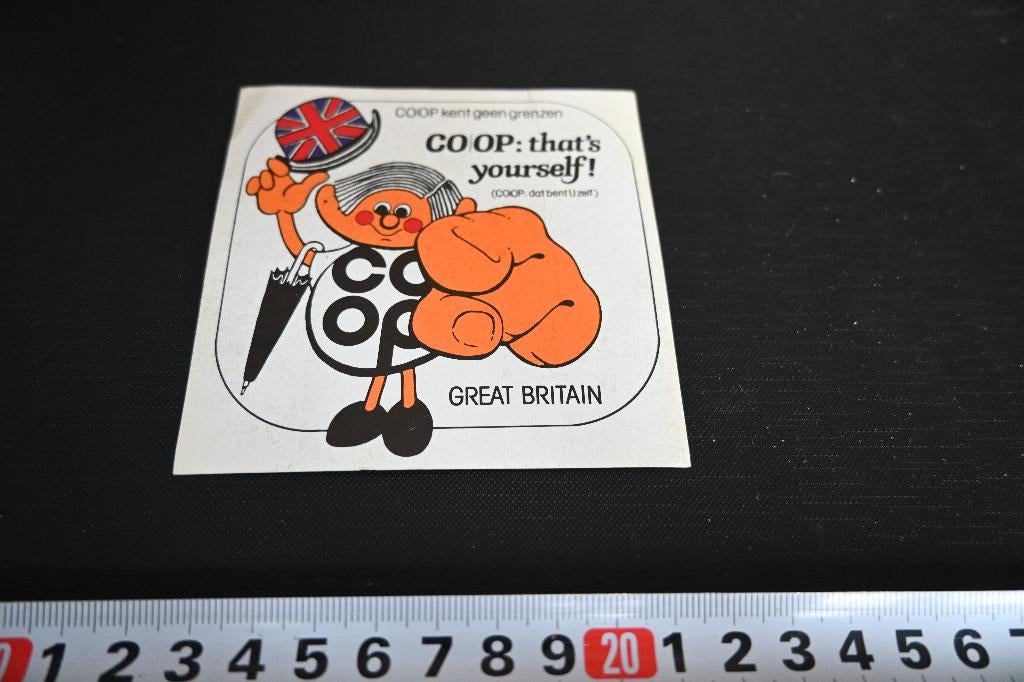 sticker Supermarkt CO-OP Great Britain, Verzamelen, Ophalen, Zo goed als nieuw