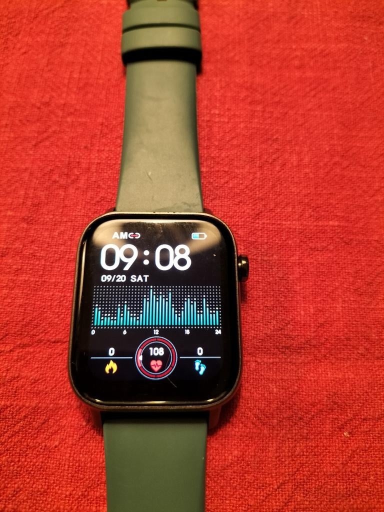 Sport horloge met groene polsband.  Merk Gard Pro, Ophalen of Verzenden, Zo goed als nieuw, Waterdicht, Gard Pro Health Smart Watch