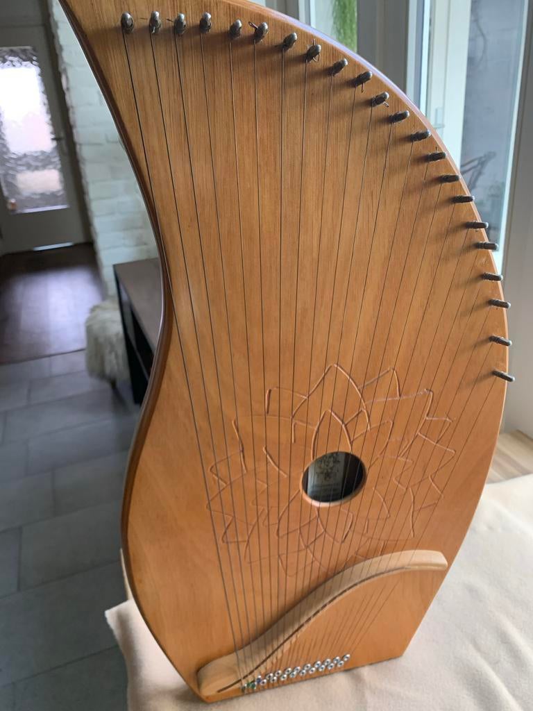 Handgemaakte Ganesh Lier - 22 Snaren - Prachtige Klank!, Ophalen, Zo goed als nieuw, Harp