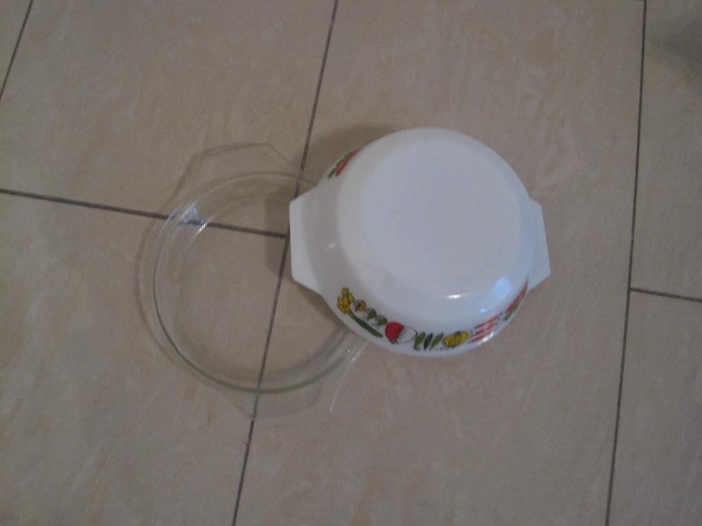 Nieuw;  vuurvaste schaal met deksel/ doorsnee= 19 cm, Ophalen, Nieuw, Rond, Glas