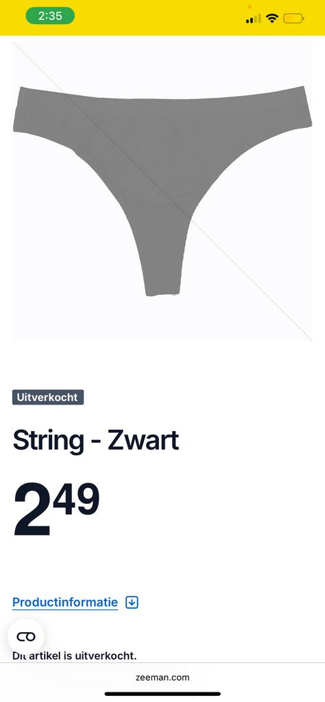 Zeeman Strings 50 stuks, Maat L, GLOEDNIEUW, Ophalen of Verzenden, Zwart, String