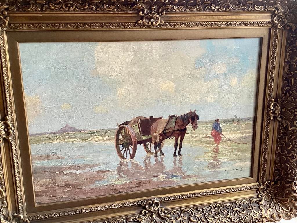 Schilderij olieverf op doek GJ Delfgaauw., Ophalen of Verzenden
