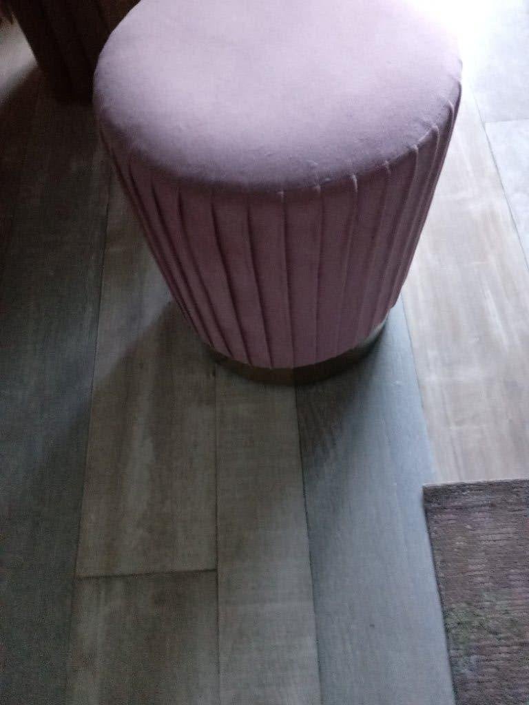 Oudroze poef met goudkleurige onderkant, Ophalen, Minder dan 50 cm, Rond, Minder dan 50 cm
