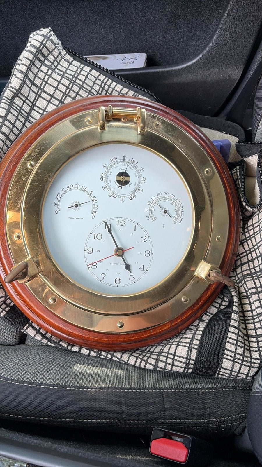 Scheepsklok met barometer, thermometer en hygrometer, Ophalen of Verzenden, Zo goed als nieuw