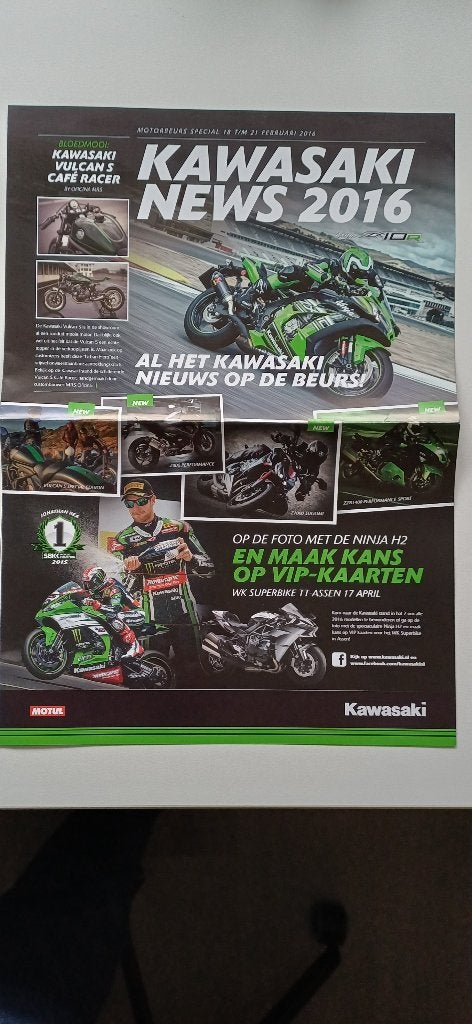 Kawasaki jaarfolder 2016 Nederlands, Ophalen of Verzenden, Kawasaki