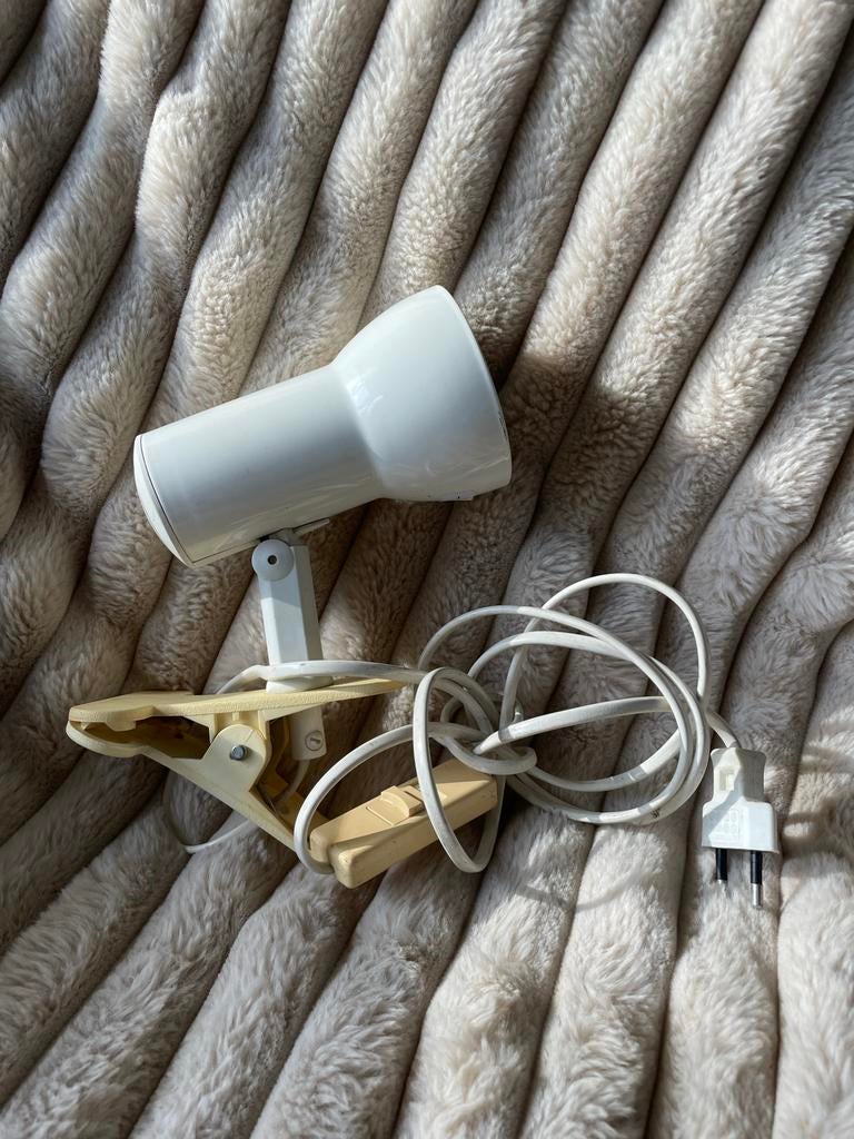 Retro Hema klemlamp - Vintage wit - Max 60W, Huis en Inrichting, Ophalen of Verzenden, Zo goed als nieuw