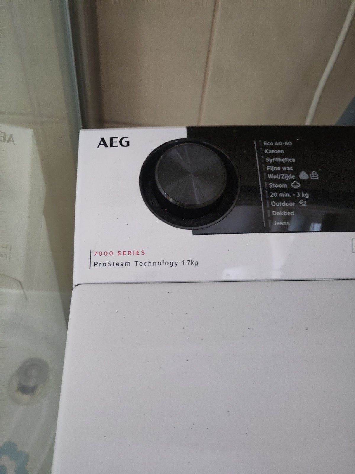Bovenlader Wasmachine ProSteam 7kg - 1 jaar oud, Witgoed en Apparatuur, Wasmachines, Zo goed als nieuw, 85 tot 90 cm, 1200 tot 1600 toeren