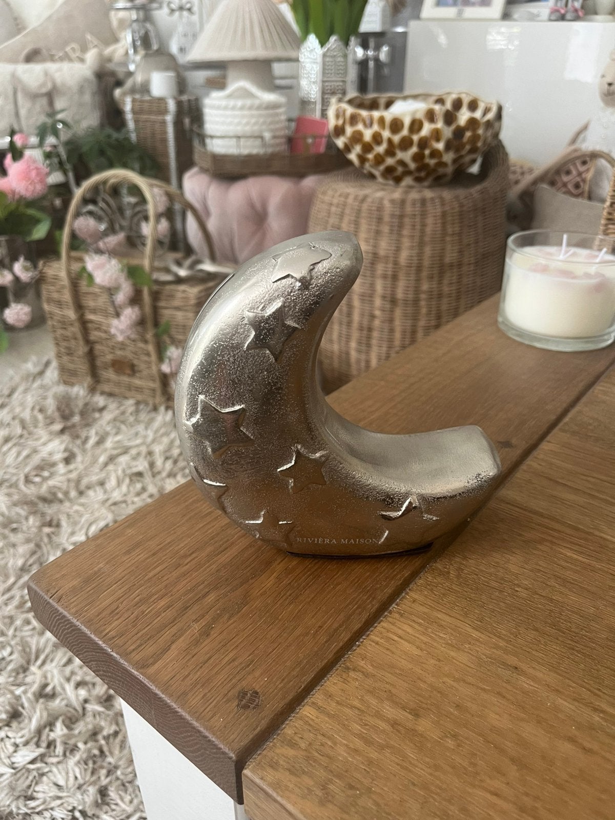 Te koop: Rivièra Maison spaarpot Starry moon/maan, metaal, Nieuw, Ophalen of Verzenden, Landelijk, Metaal
