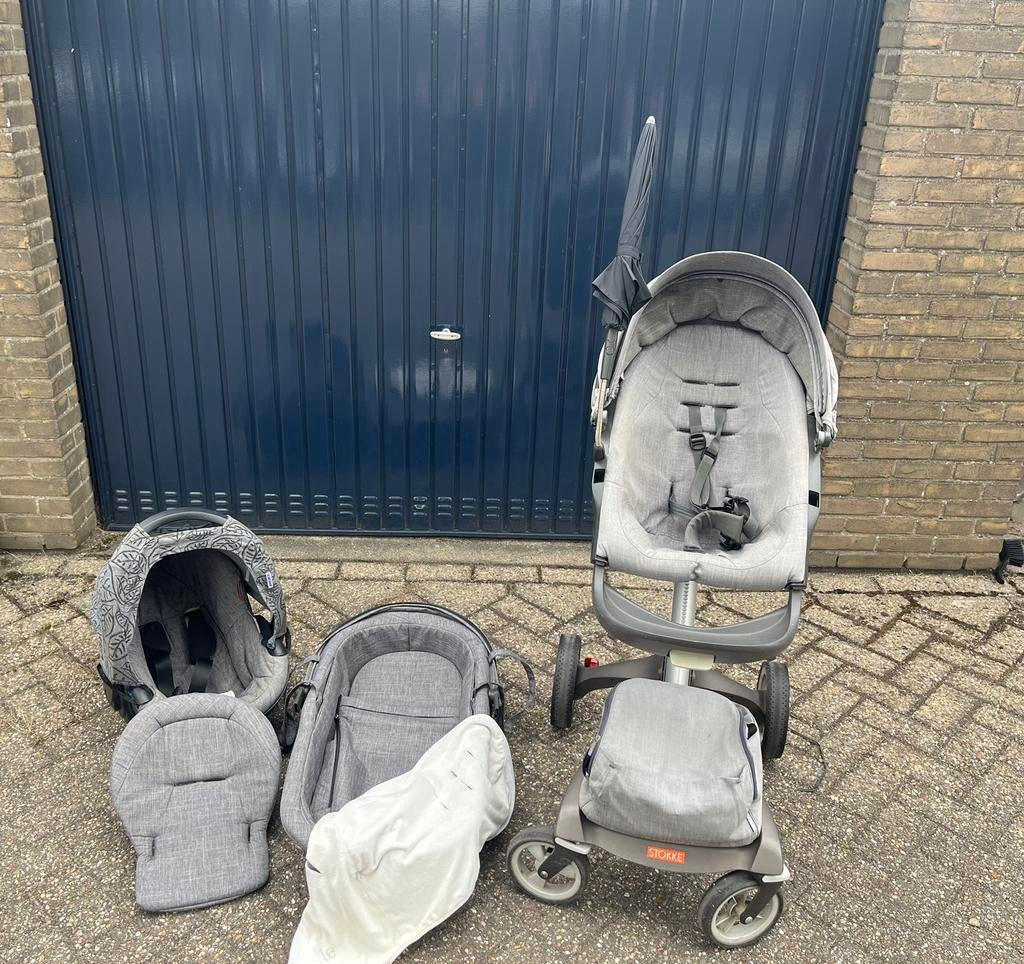 Stokke Xplory 3 in 1 kinderwagen, Kinderen en Baby's, Kinderwagens en Combinaties, Gebruikt, Combiwagen, Verstelbare duwstang
