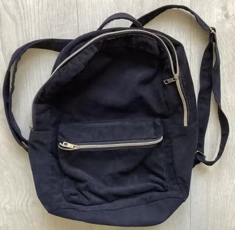 Zwarte rugzak met ribstof, Ophalen of Verzenden, Zo goed als nieuw, Zwart, Overige typen