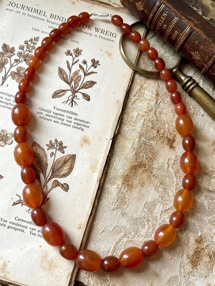 Antieke ketting barnsteen, Ophalen of Verzenden, Overige materialen, Ketting