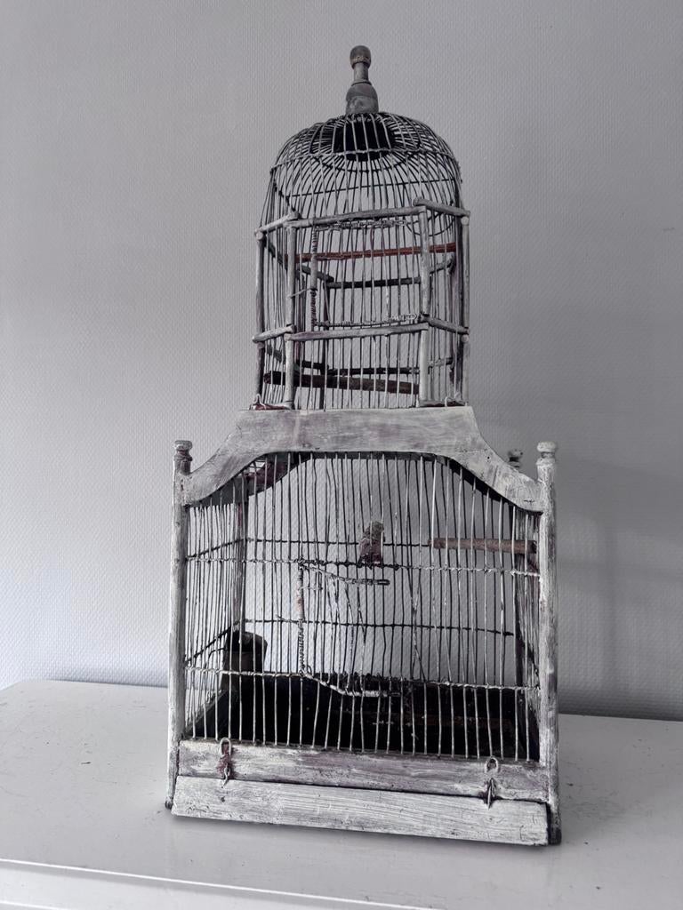 Prachtige antieke Victoriaanse vogelkooi – Brocante, Ophalen of Verzenden