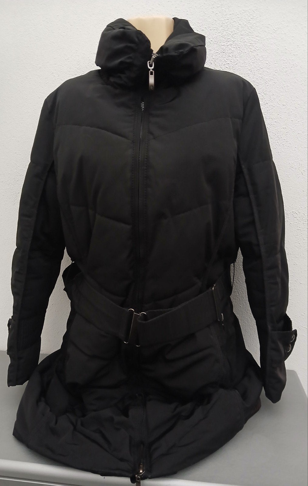 Reset Women Zwarte Gewatteerde Jas met Riem Maat 50, Reset Women, Zwart, Maat 46/48 (XL) of groter, Ophalen of Verzenden