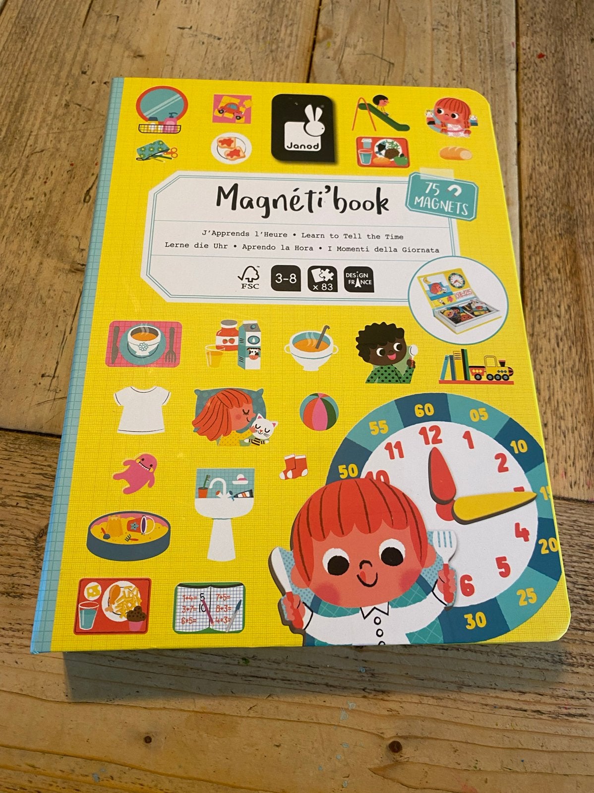 Janod Magneti'book: Leer de tijd en dagelijkse routines, Ophalen of Verzenden, Zo goed als nieuw, Bouwen