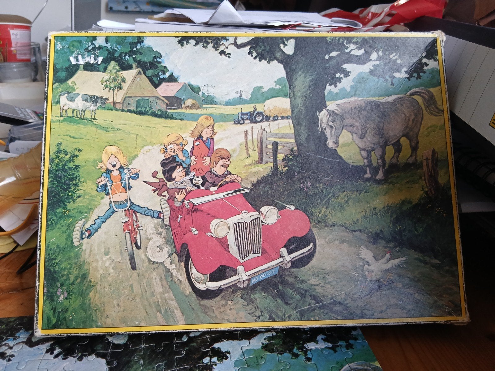 Vintage Legpuzzel: Kinderen op het Platteland, Ophalen of Verzenden, Minder dan 500 stukjes, Gebruikt, Legpuzzel