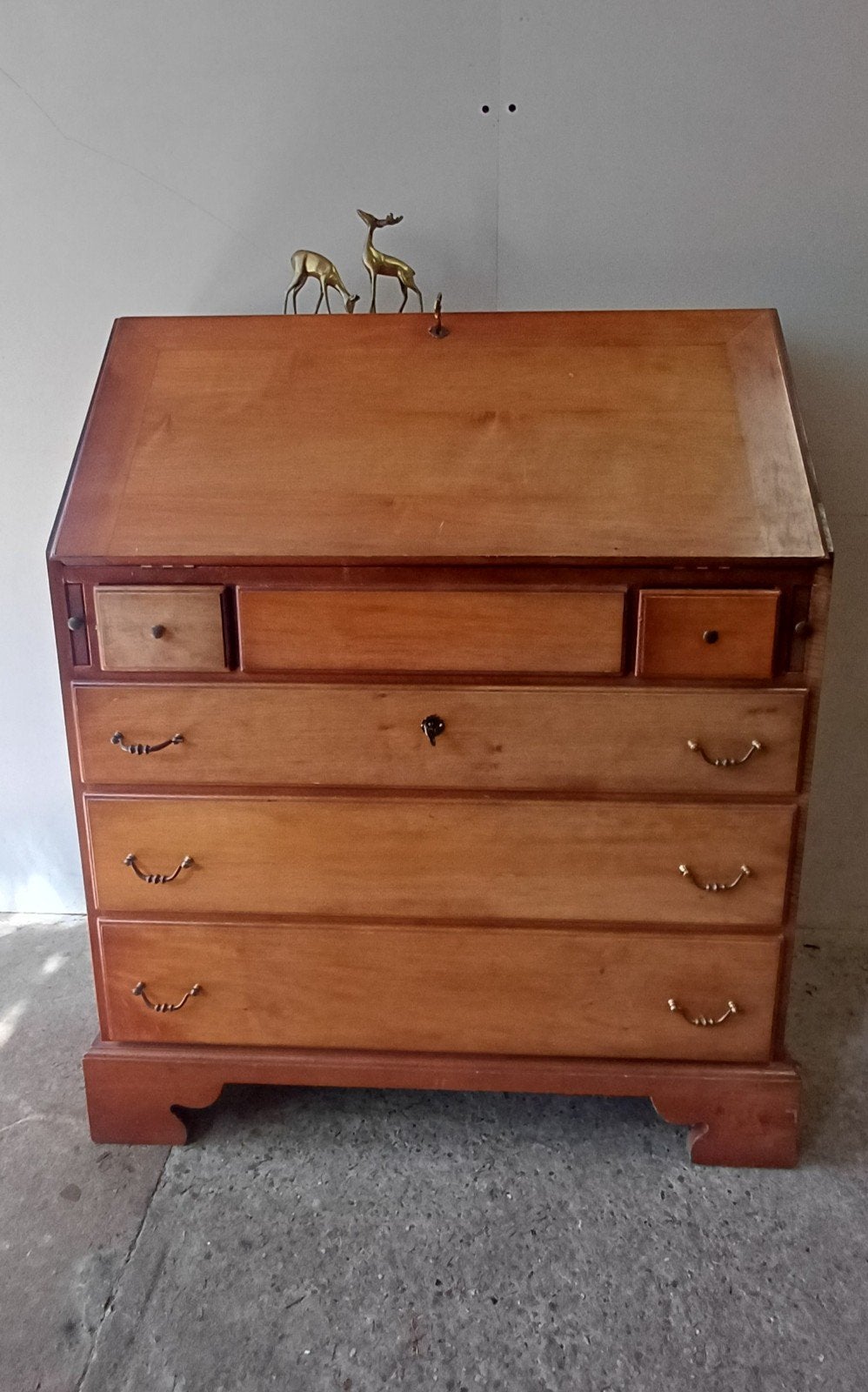 Vintage antiek secretaire bureau werkplek met veel vakjes, Ophalen of Verzenden, Gebruikt