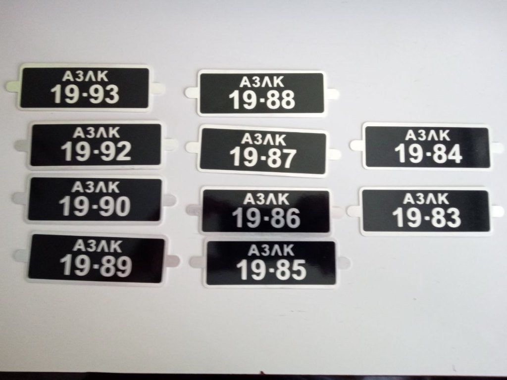 Repro, moskvich trapauto km teller plaatjes / kentekens, Ophalen of Verzenden