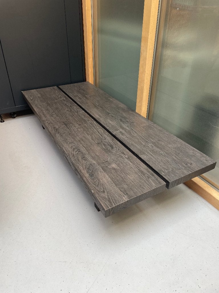 Houten salontafel, Huis en Inrichting, Ophalen, Gebruikt, 100 tot 150 cm, 50 tot 100 cm