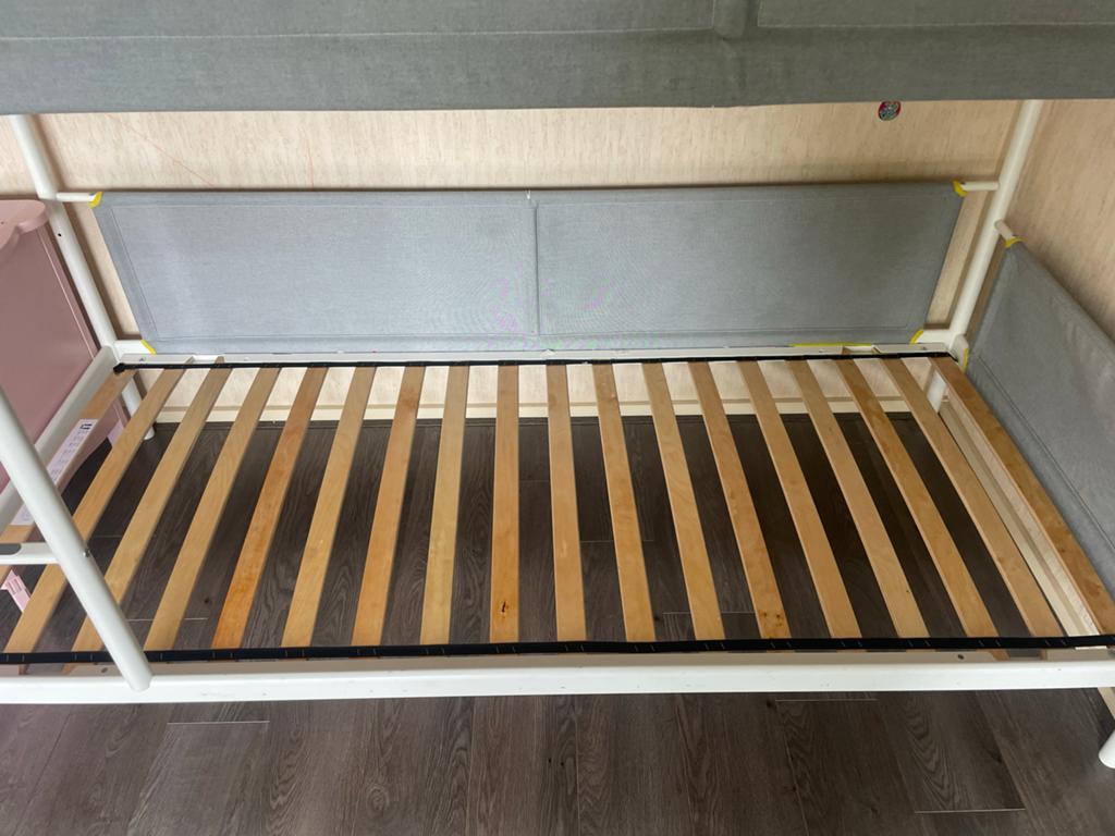 IKEA stapelbed van staal - stevig en ruimtebesparend, 90 cm, Wit, Tweepersoons, Ophalen of Verzenden