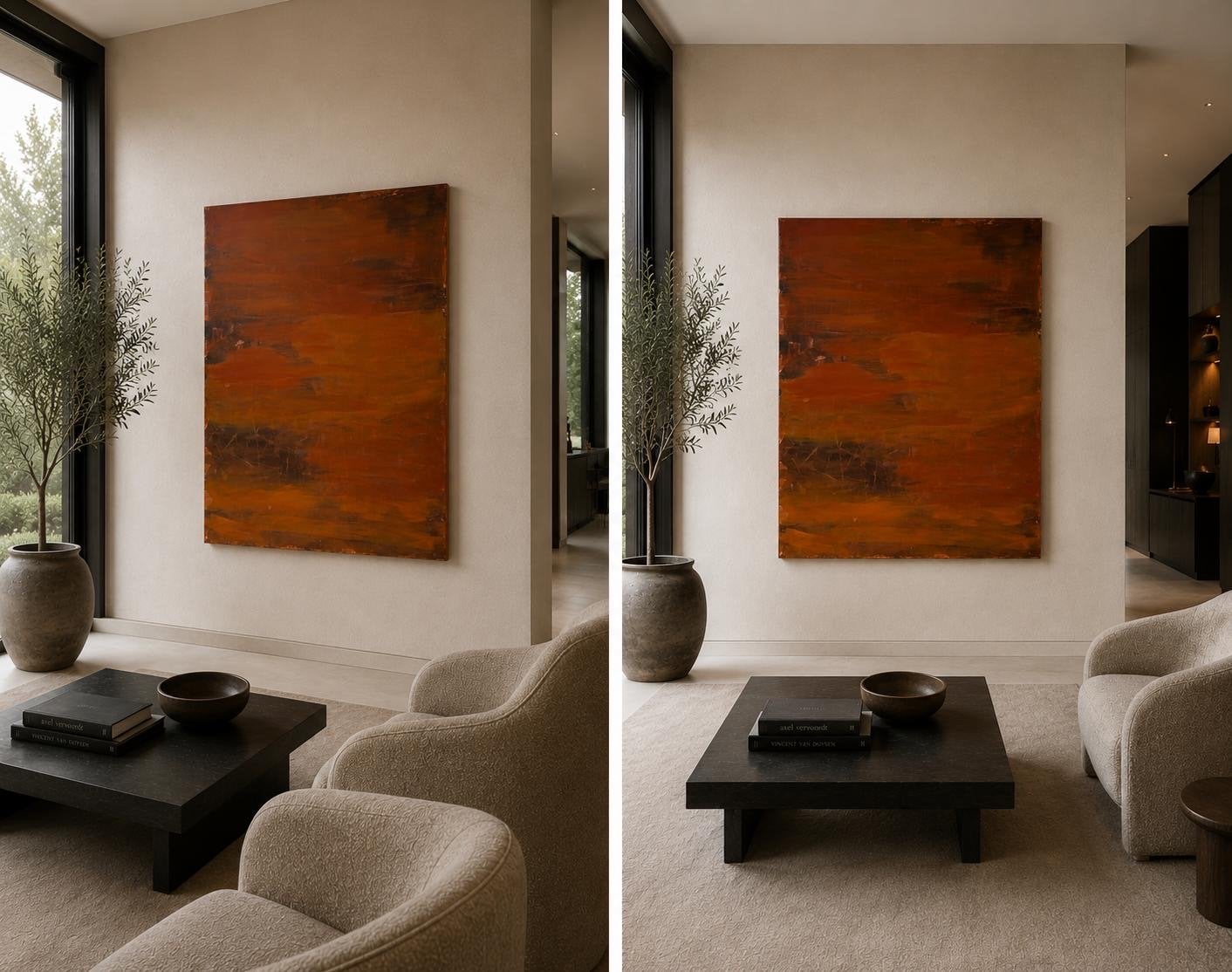 Abstract Acrylverf Schilderij op Canvas - 100x120cm, Antiek en Kunst, Ophalen