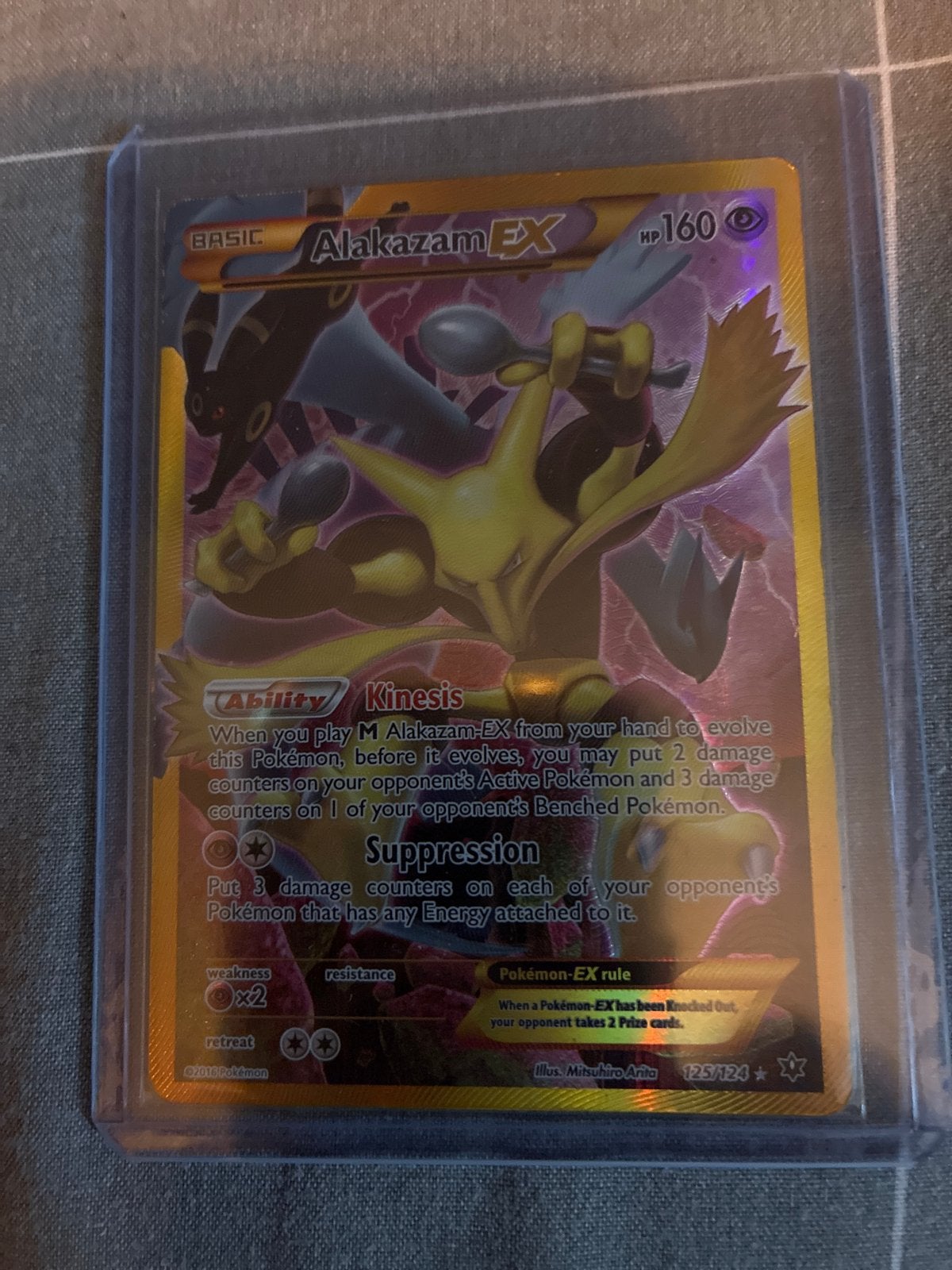 Alakazam EX Pokémon Kaart 125/124 Full Art, Hobby en Vrije tijd, Verzamelkaartspellen | Pokémon, Ophalen of Verzenden, Zo goed als nieuw