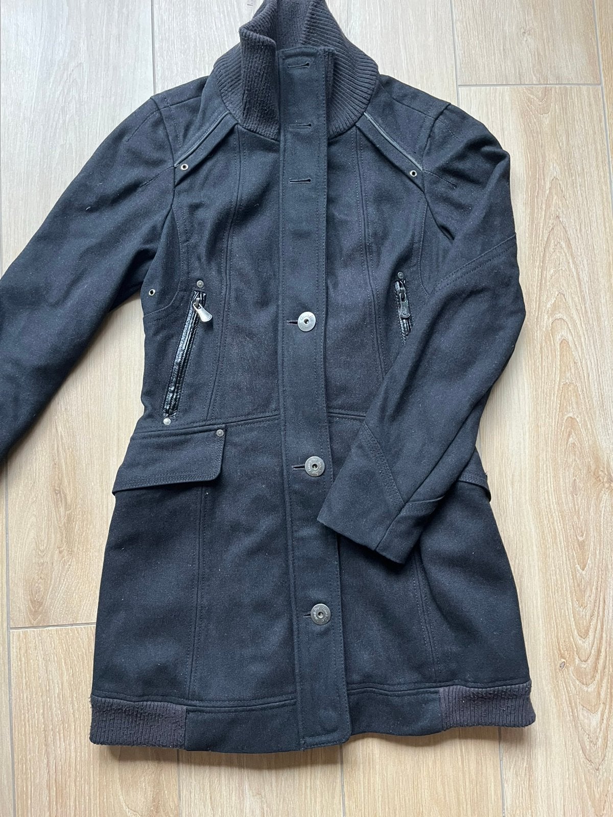 Spoom / I saw it first - wollen winterjas - maat 36, Kleding | Dames, Ophalen of Verzenden, Gedragen, Maat 36 (S), Zwart