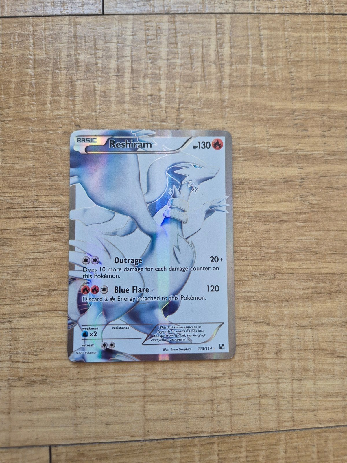 Reshiram 113/114 Black & White Pokémon Kaart Near Mint, Ophalen of Verzenden