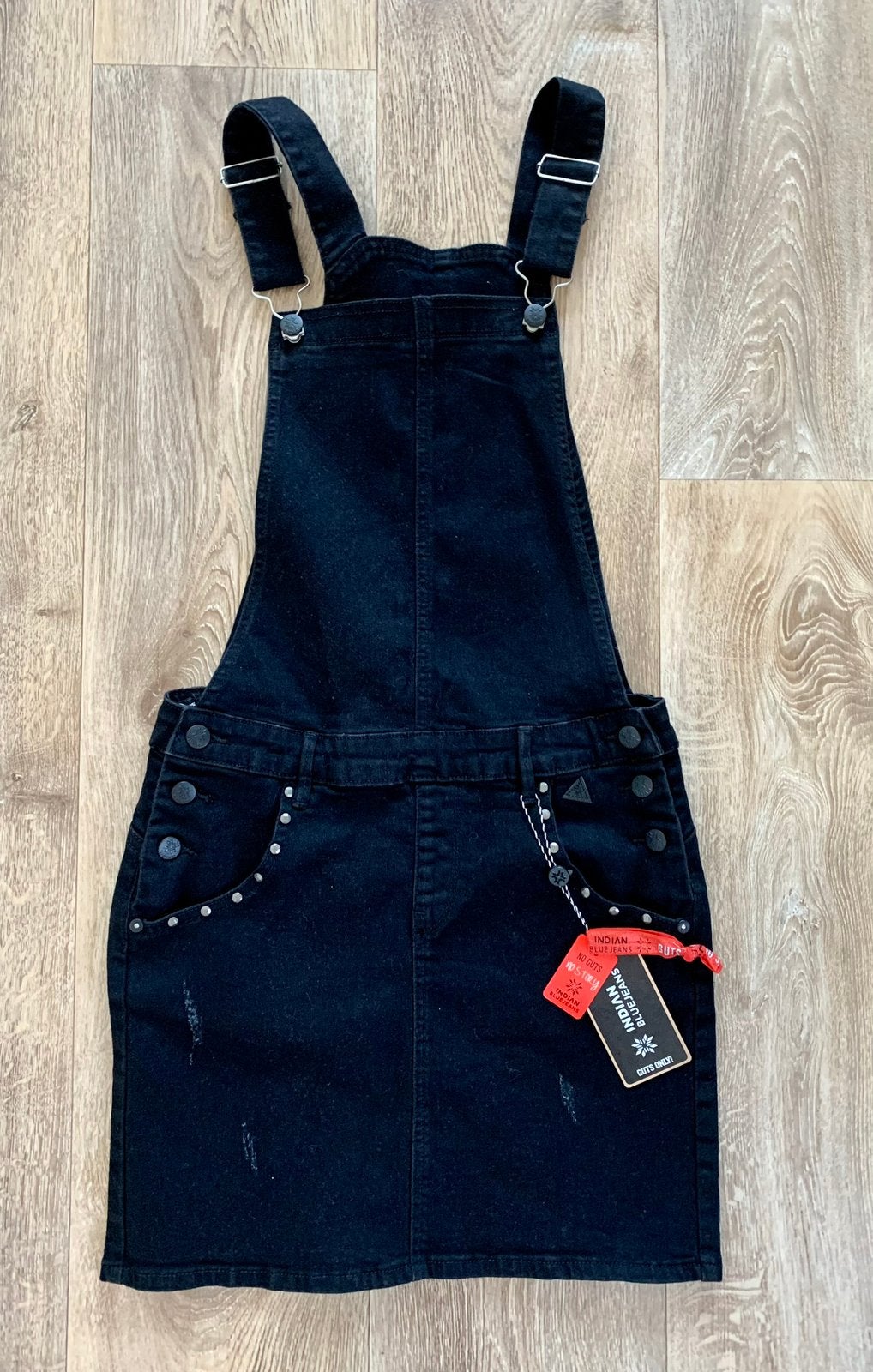 TE KOOP: zwarte overgooier Indian Blue Jeans maat 176 NIEUW, Ophalen of Verzenden, Nieuw, Meisje, Jurk of Rok