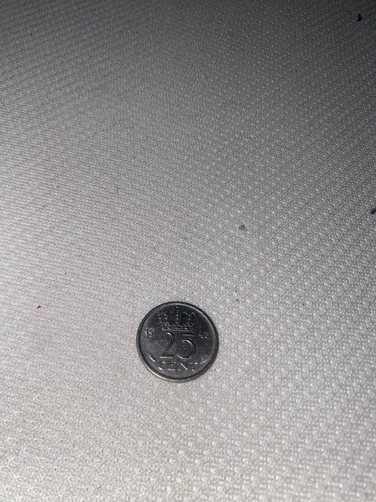 Kwartje Koningin Wilhelmina 1948, Zilver, 25 cent, Ophalen of Verzenden, Koningin Wilhelmina