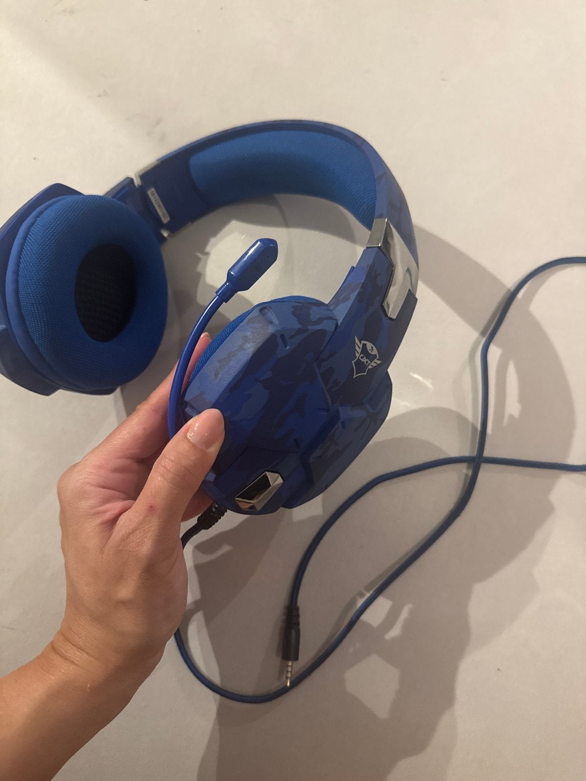 Trust GXT 322 Carus Gaming Headset - Blauw Camouflage, Overige merken, Ophalen of Verzenden, Blauw, Microfoon