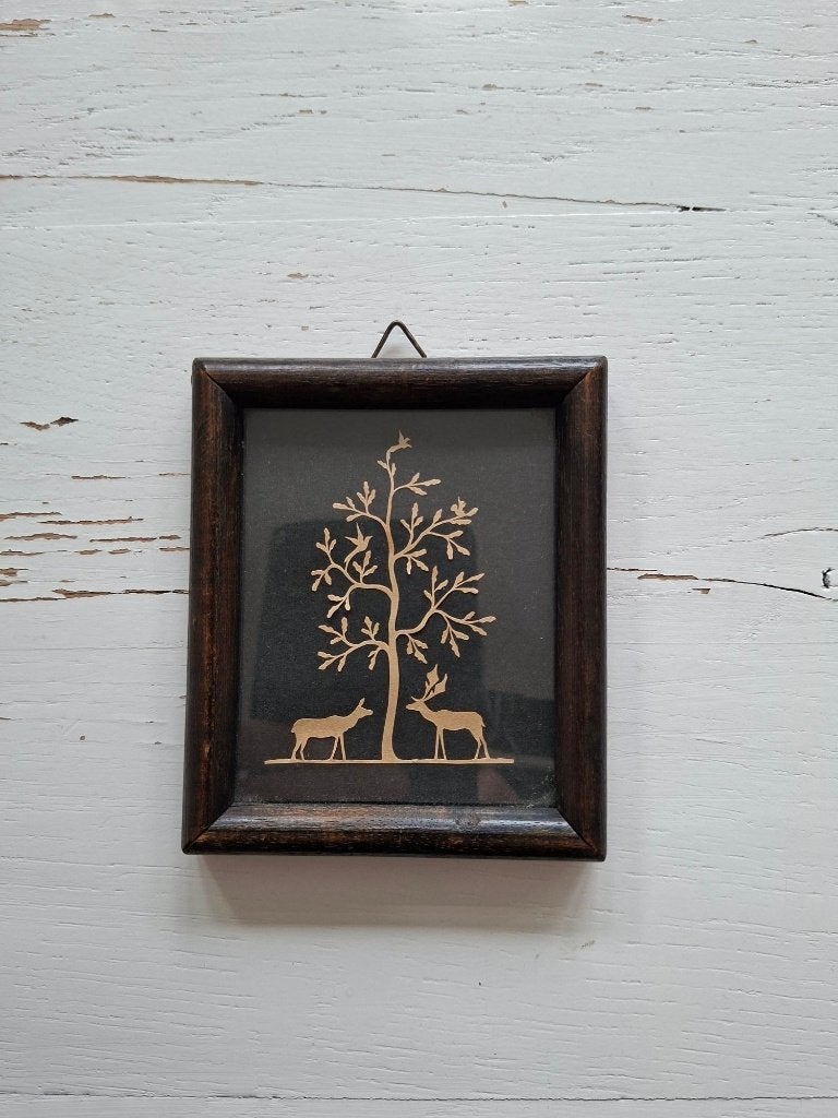 Papierknip kunst - Wiecher Tjeert Lever, Antiek en Kunst, Overige technieken, Ingelijst, 9 cm, Flora en Fauna
